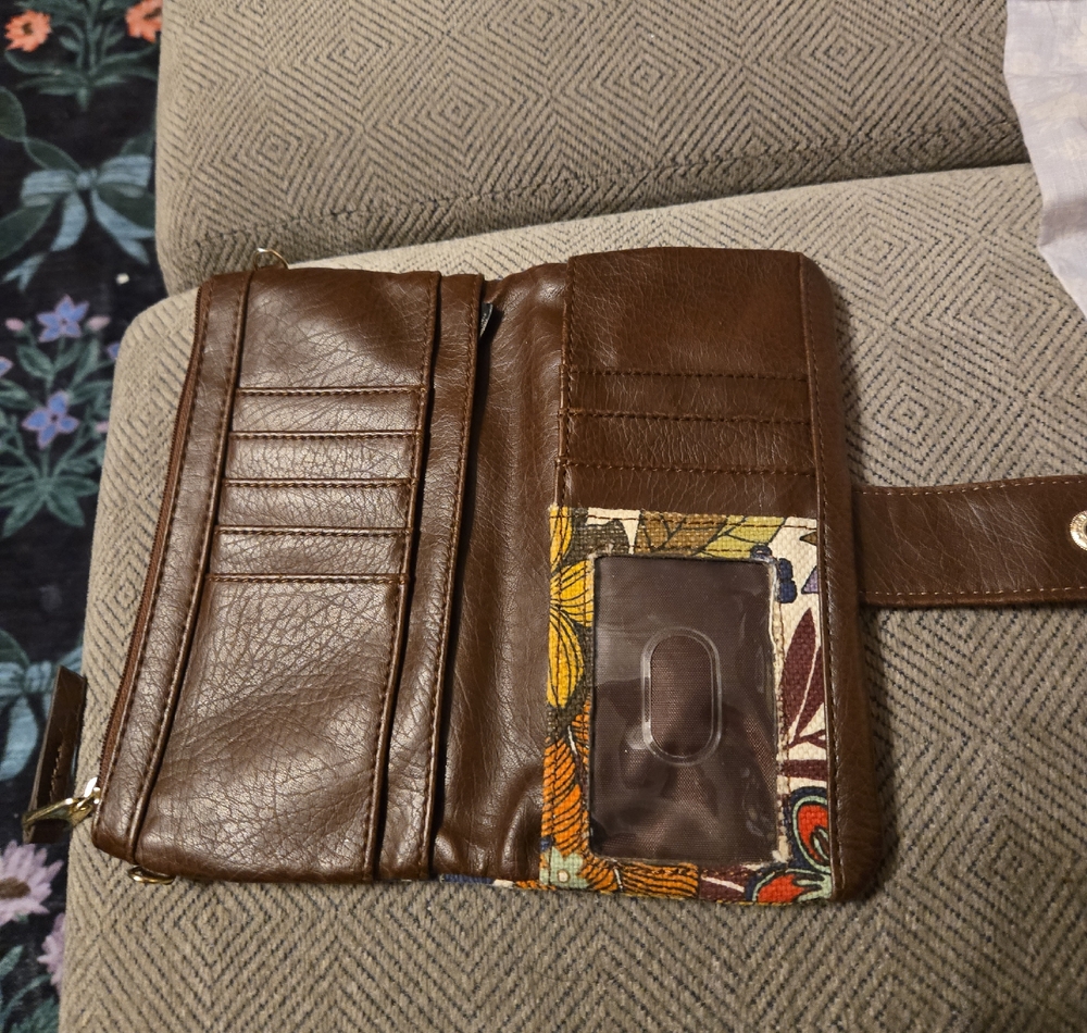 Relic Brown Wallet with Floral Accents
